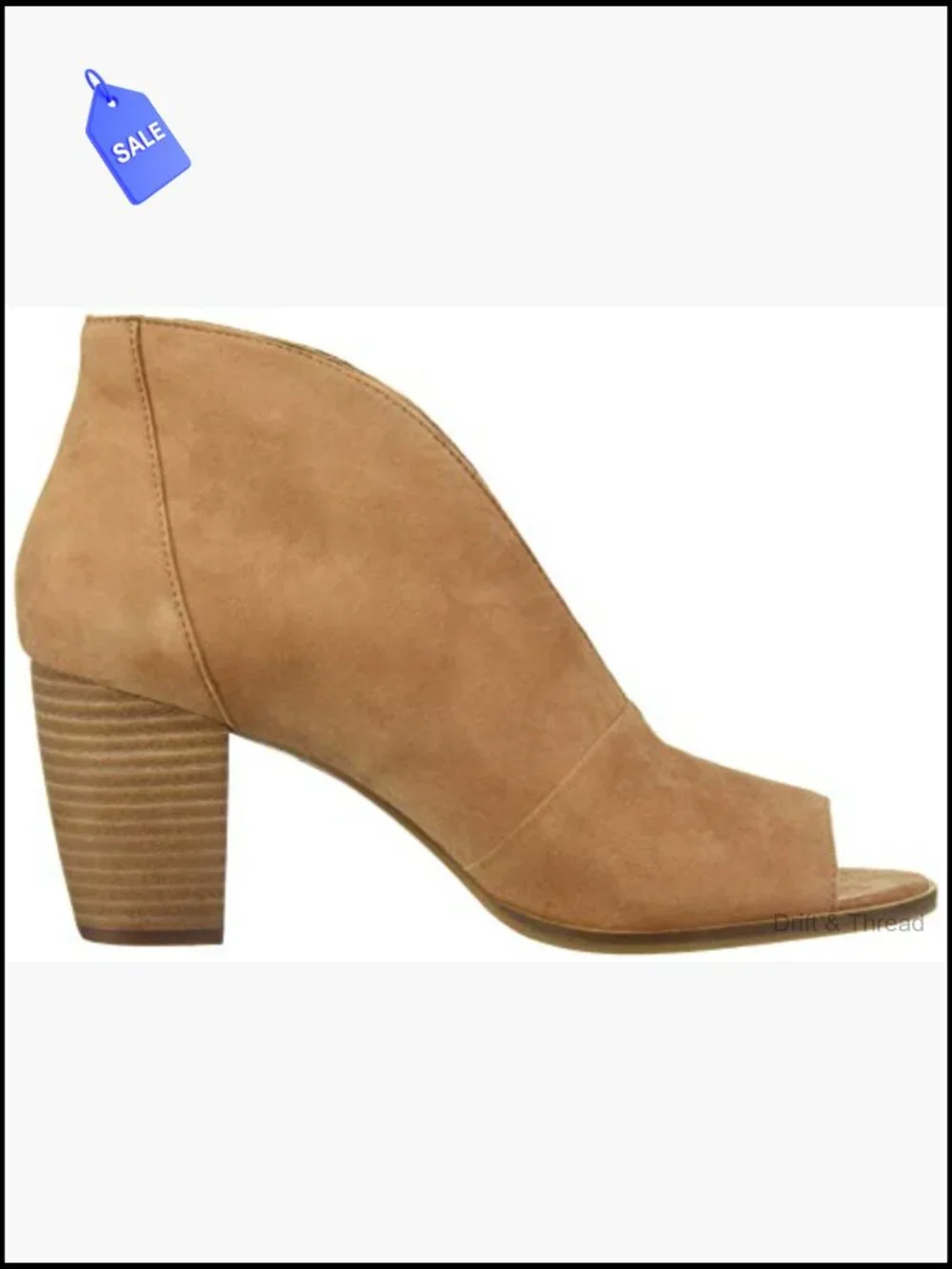 Women's Leather Block Heel Pumps Open Toe Ankle Strap 3.25 Inch Heel